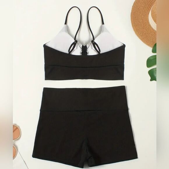 Ribbed drawstring two-piece Swimsuit sz Large - Picture 2 of 11